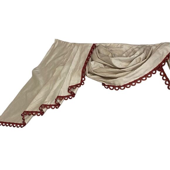 European Style Curtain Valance Handmade Waterfall Swag Valance Vintage 74” wide - Picture 3 of 8